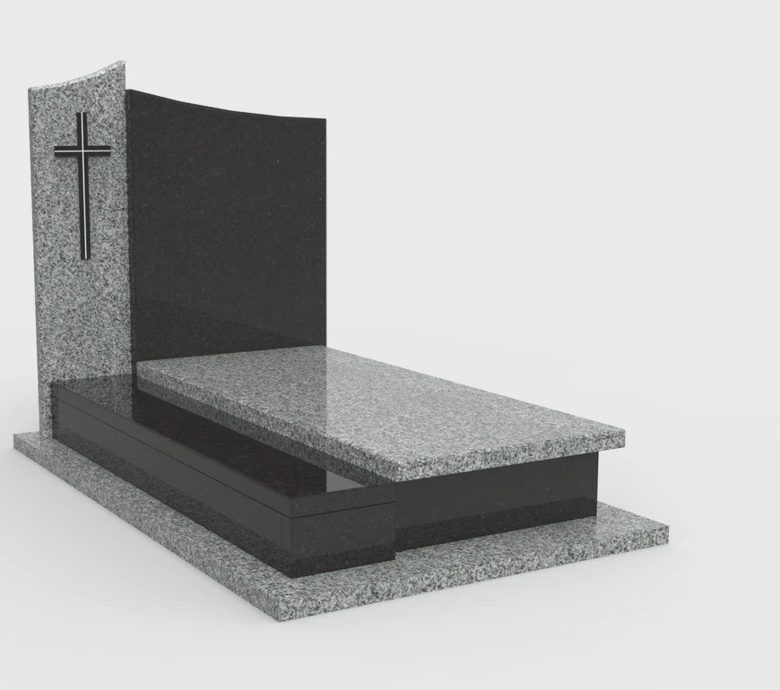czarno szary nagrobek pojedynczy